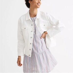Madewell Oversized Trucker White Denim Jean Jacket